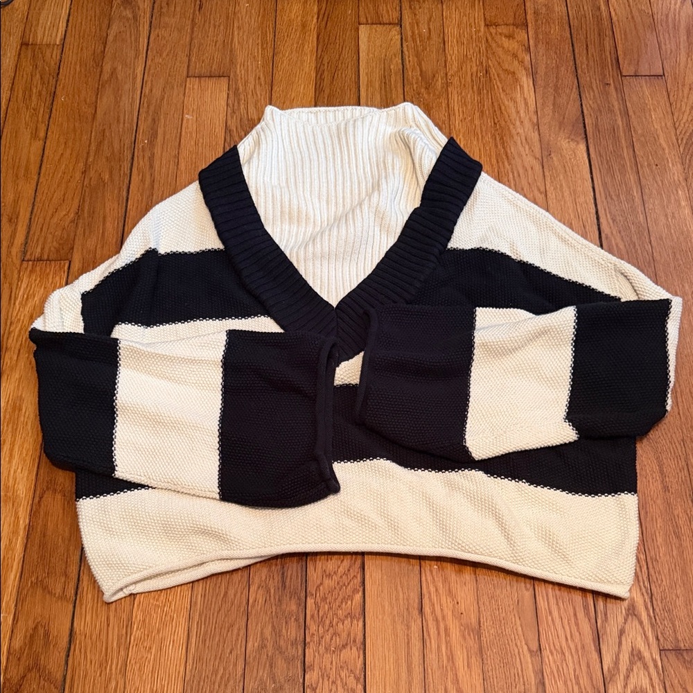 Victor Glemaud For Target Black and Cream Striped Cardigan